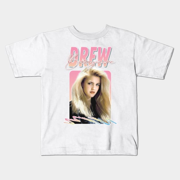 Drew Barrymore / 90s Retro Graphic Design Kids T-Shirt by DankFutura